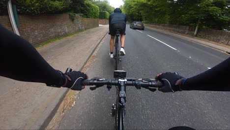 POV-View-Cycling-On-Road-Being-Overtaken-By-Passing-Traffic