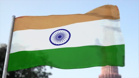 Vollständig-Wiederholbare-CGI-3D-Animation-Der-Flatternden-Indischen-Flagge-In-Nahaufnahme