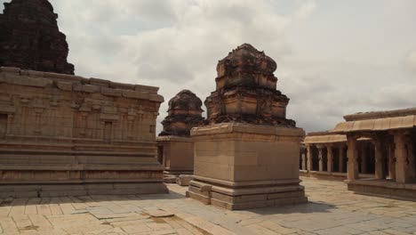 Pan-view-of-Ruined-Temple-Architecture-and-Gopura's-and-Mandapa's-complex-of-Hampi