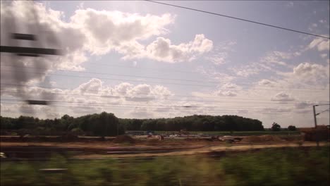 A-passenger-view-of-a-mainline-train-journey-in-England,-United-Kingdom,-from-Retford-to-King's-Cross-Station
