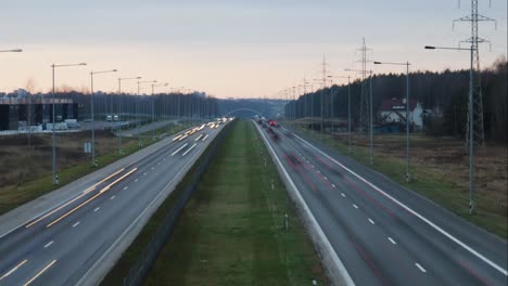 Zeitraffer-Einer-Autobahn-In-Kaunas
