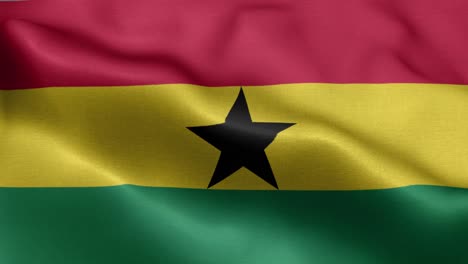 Closeup-waving-loop-4k-National-Flag-of-Ghana