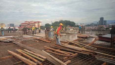 Construction-workers-working-at-the-construction-site-during-the-daytime