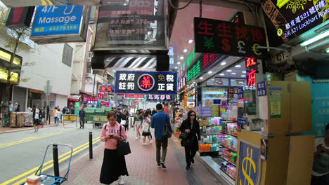 Hong-Kong-China,-circa-:-timelapse-walking-or-moving-around-causeway-bay-area-in-Hong-Kong-city