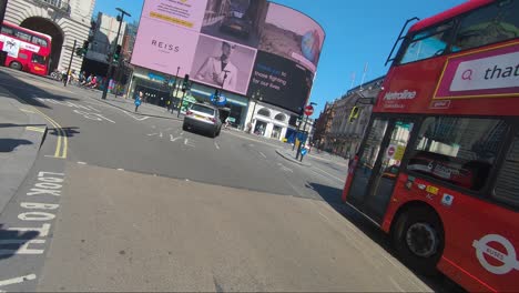 POV-Cycling-Through-Piccadilly-Circus-During-Lockdown-In-London