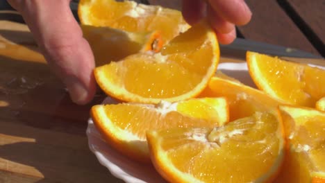 Fresh-juicy-Organic-oranges-placed-onto-a-plate