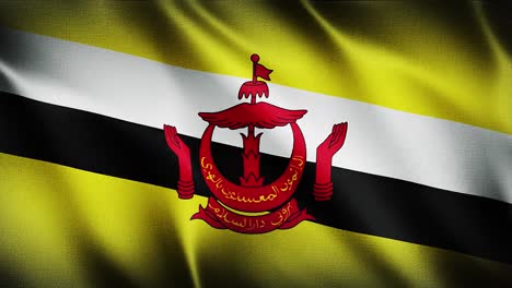 Flagge-Von-Brunei-Winkt-Im-Hintergrund