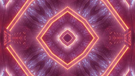 Pink-and-Blue-Kaleidoscope-Moving-Pattern,-Bright-Light,-3D-Animation