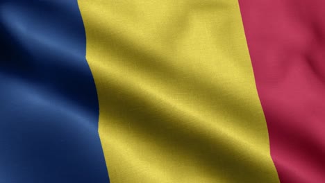 Primer-Plano-Ondeando-Lazo-4k-Bandera-Nacional-De-Rumania