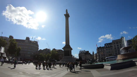 London-England,-circa-:-Timelapse-Trafalgar-Square-in-London-City,-England,-UK