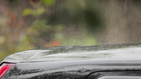 Closeup-of-rain-falling-in-slow-motion-under-car-roof