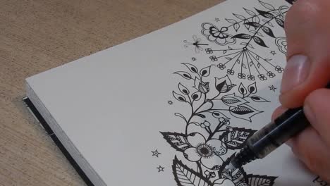 Hand-drawing-lines-in-anxiety-graphic-flower-art-design-book-illustration