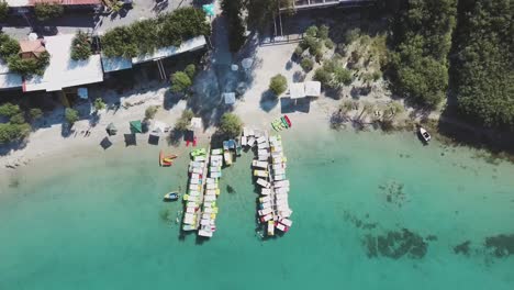 Aerial-view-drone-footage-Kournas-lake-Crete-clear-green-water