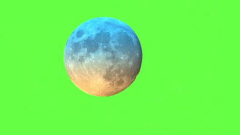 Large-Colourful-Full-Moon-Rising-Quickly-On-Green-Screen-Background