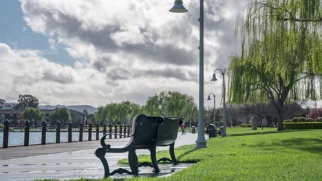 Time-Lapse:-old-metal-bench-in-the-park