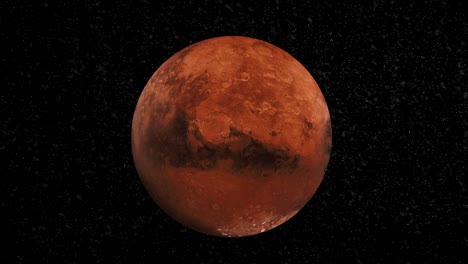 Animación-Del-Planeta-Marte-Moviéndose-A-Través-Del-Espacio-Profundo-Astronómico