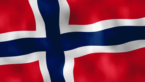 Bandera-Noruega-Ondeando-En-El-Viento