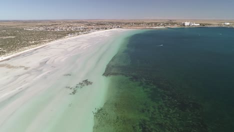 Drone-flight-over-North-Beach,-South-Australia