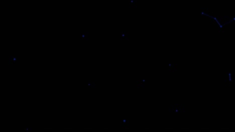Kleine-Blaue-Partikel-In-Bewegung-Auf-Dunklem-Hintergrund