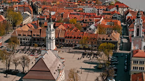 Aerial-view-of-Kaunas,-second-biggest-city-of-Lithuania
