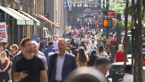 People-Walk-In-Slow-Motion-Down-5th-Ave-In-New-York-City,-U