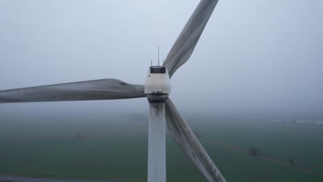 Extreme-Close-up-View,-Windmill-Rotating-Producing-Wind-Energy-and-Renewable-Energy---Steady-Shot