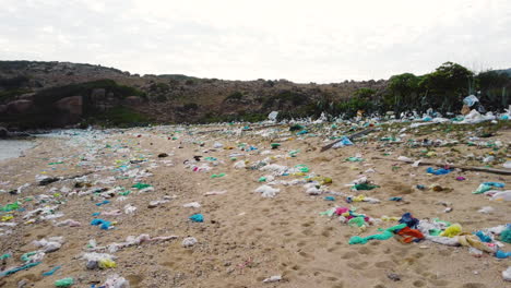 Environmental-disaster-on-polluted-beach---human-irresponsibility