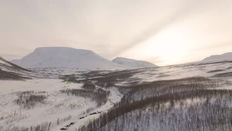 Panoramic-white-winter-arctic-landscape