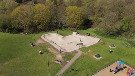 Rookie-teen-skateboarders-practicing-at-Dearne-Valley-park-Barnsley