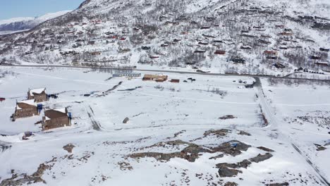 Area-for-vacation-homes-at-Hardangervidda---Maurset-aerial-during-spring