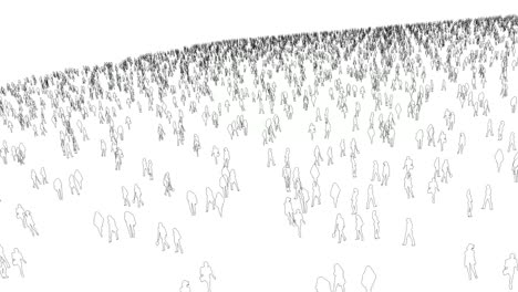Gezeichneter-Umriss-Einer-Menschenmenge-Vor-Weißem-Hintergrund