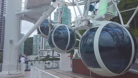 Modern-Ferris-wheel-capsule-ball-at-a-Amusement-Park-in-Balneario-Camboriu,-Santa-Catarina,-Brazil
