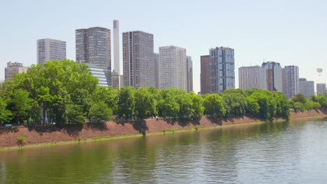 High-rise-buildings-captured-from-the-bank-of-Seine-River