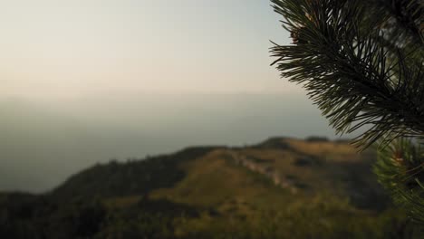 Beautiful-View-From-Monte-Altissimo-di-Nago-in-Italy---Zooming-Out-Dolly-Shot