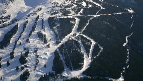 Aerial-View-Of-Lush-Snowy-Mountains-Around-Garibaldi-Lake-At-Garibaldi-Provincial-Park-In-BC,-Canada-During-Winter-Season