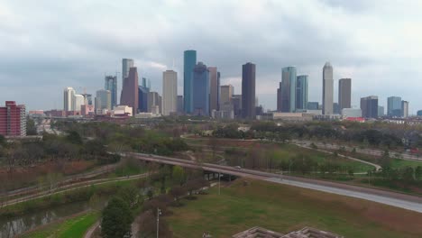 Aerial-view-of-Houston-cityscape-and-surrounding-area
