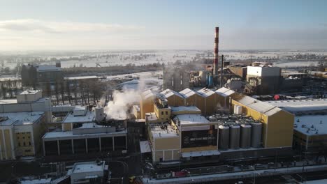Geregelte-Luftverschmutzung-Durch-Die-Elblag-Brauerei-In-Polen,-Europa