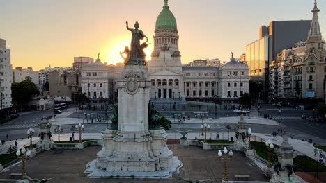 Static-view-of-the-National-Congress-and-Two-Congresses-Monument-in-Buenos-Aires-at-dusk