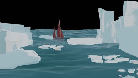 Iceberg-low-poly-ocean-animation