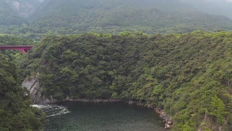 Flug-über-Den-Ozean-In-Richtung-Dschungel-Von-Yakushima,-Japan