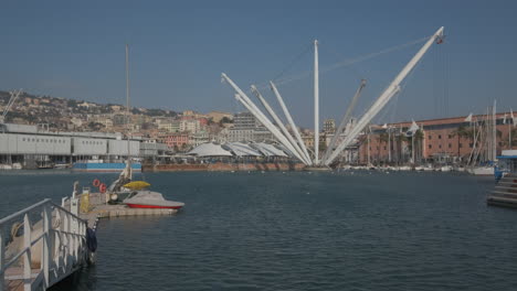 Genoa-old-ancient-port-Porto-Antico-and-Bigo-famous-panoramic-elevator-attraction-by-Renzo-Piano