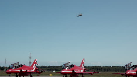 BAE-HAWK-T1-Royal-Air-Force-Aerobatic-Team-On-Flightline-During-The-Gdynia-Aerobaltic-2021-Airshow