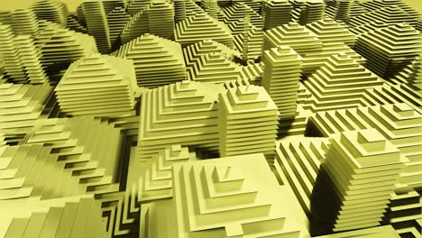 Abstrakte-3D-Animation-Mit-Einem-Gelben-Pyramidenstrukturmuster