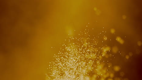 Banner-Gelbgold-Bokeh-Partikel-Glitzer-Auszeichnungen-Staubverlauf-Abstrakter-Hintergrund