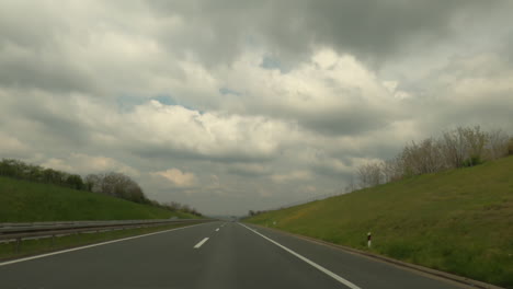 Hyperlapse-footage,-vehicle-dashcam-pov-of-highway-drive