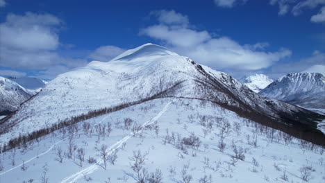 Aerial-of-white-snow-mountain