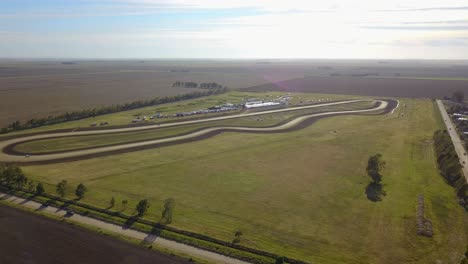 Aerial-View-Of-Race-Circuit-During-Daytime---drone-shot