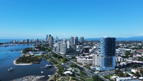 Modern-towering-high-rises-built-on-the-foreshore-of-a-popular-coastal-city-town
