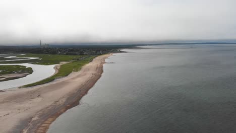 Cape-Cod-Aerial-Drone-High-Angle-Footage-of-Town-Neck-Beach-in-Sandwich-MA
