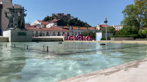 Water-fountain-in-Leiria-close-to-a-castle